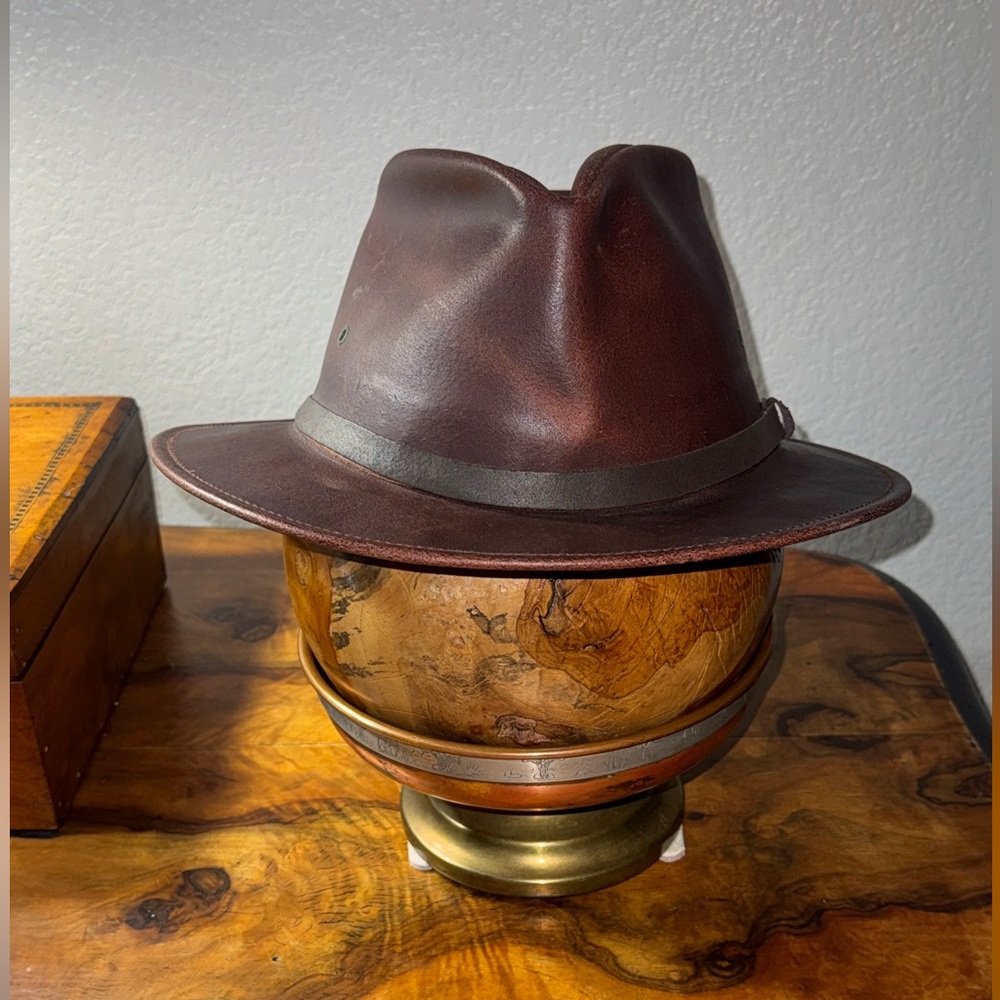 Don Leather Safari Hat Men Sz L - Picture 2 of 5